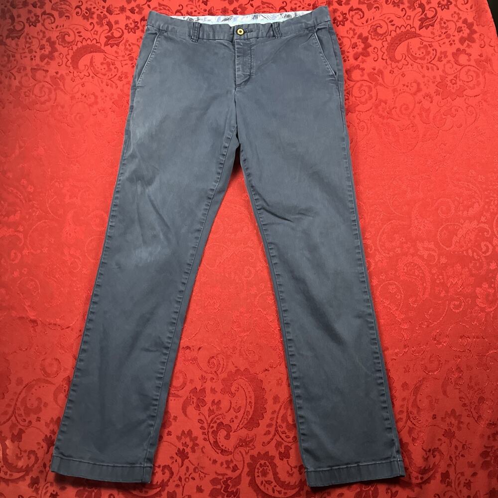 Tommy Bahama Pants Mens 33x32(34x31”) Navy Blue Cotton Tencel Blend Preppy Chino
